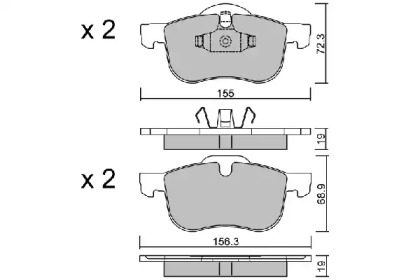 Комплект тормозных колодок AISIN BPVO-1001